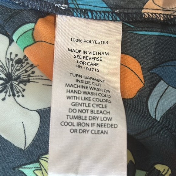 Nanette Lepore Navy Floral Blouse Mixed Print Bell Sleeves Boho Womens Sz S - Picture 7 of 8